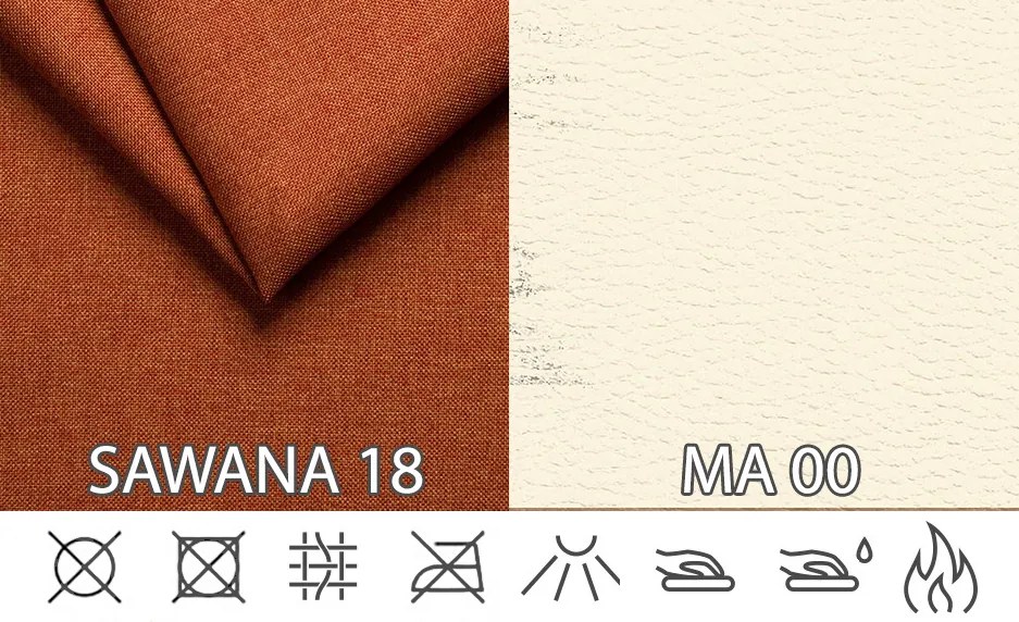 Rohová sedačka U Marlon (oranžová + biela) (L). Akcia -20%. Vlastná spoľahlivá doprava až k Vám domov. 616149