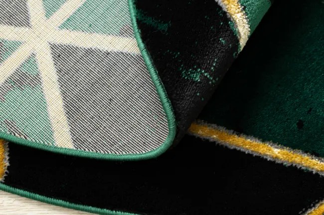 Koberec EMERALD exkluzívny 1020 kruh - glamour, marmur, trojuholníky zelený/zlatý