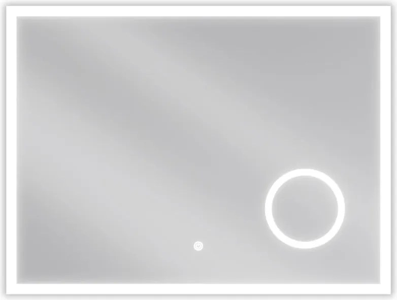 Mexen Kala kúpeľňové zrkadlo s podsvietením s kozmetickým zrkadielkom 80 x 60 cm, LED 6000K, ochrana proti zahmleniu - 9820-080-