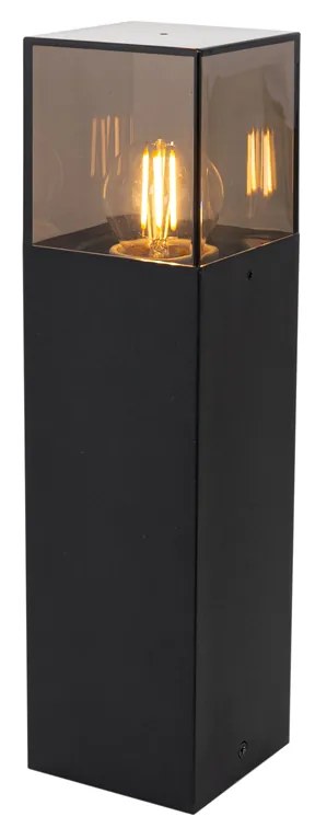 Stojaca vonkajšia lampa čierna s dymovým tienidlom 30 cm - Dánsko