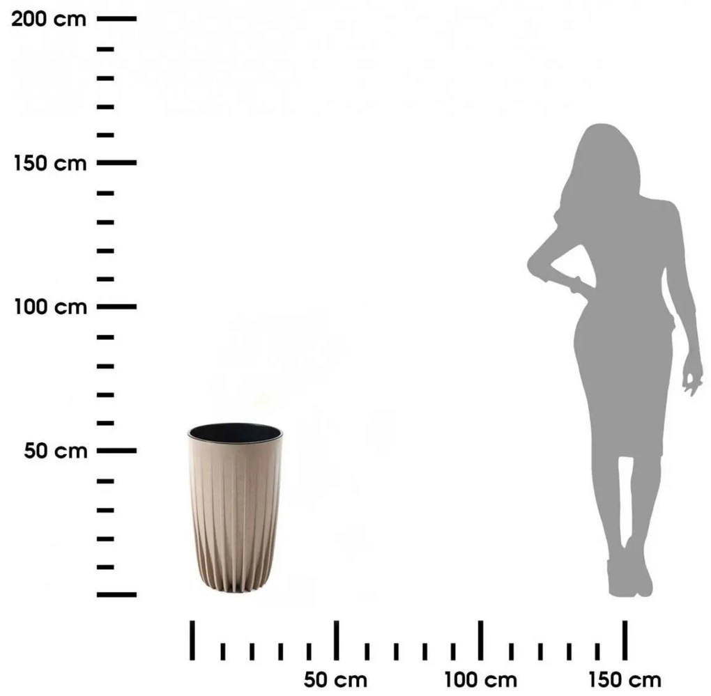 Kvetináč STRIPPED ECO II 30 cm latte