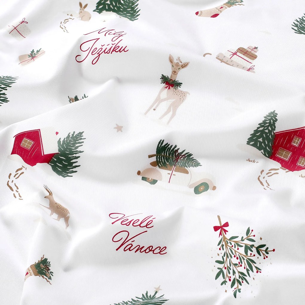 Goldea vianočná bavlnená pevná látka - české vianoce 160 cm