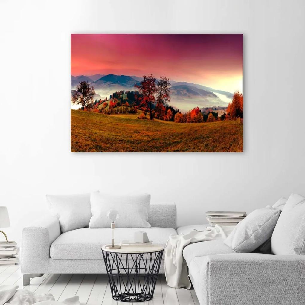 Obraz na plátně Horská krajina Louka Strom - 120x80 cm