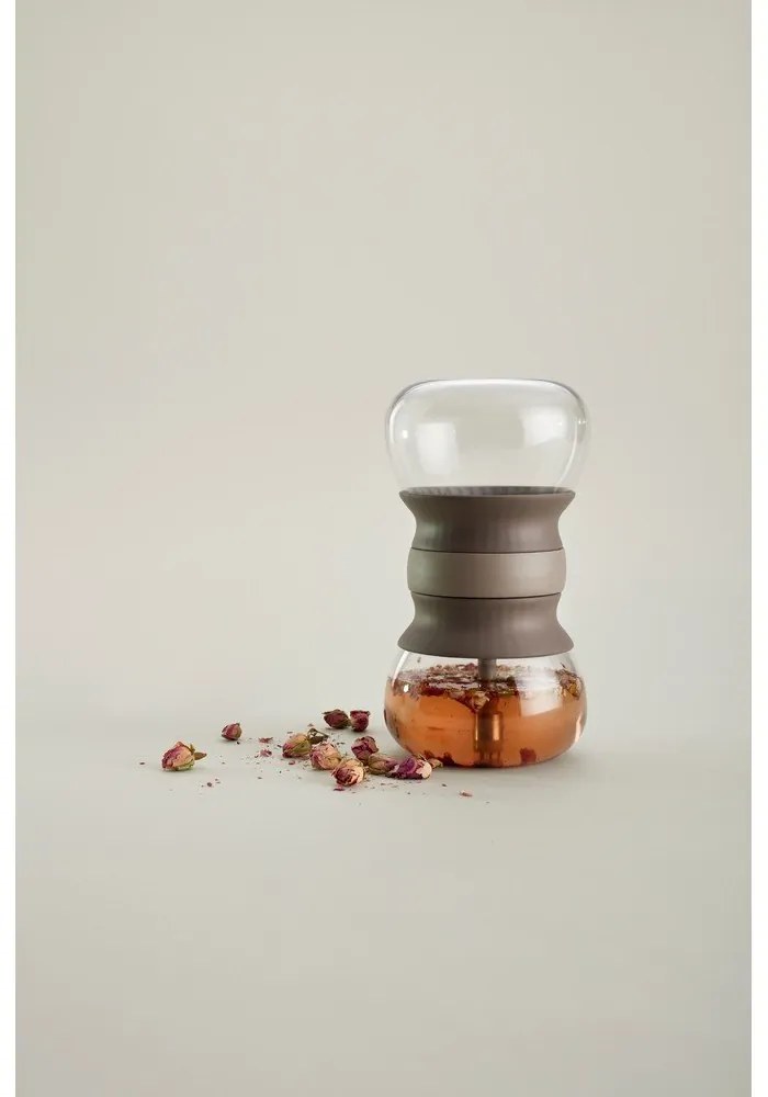 Svetlohnedá sklenená kanvica na čaj so sitkom 500 ml – Lékué