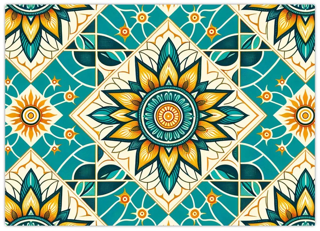Obraz - Tyrkysový vzor (70x50 cm)