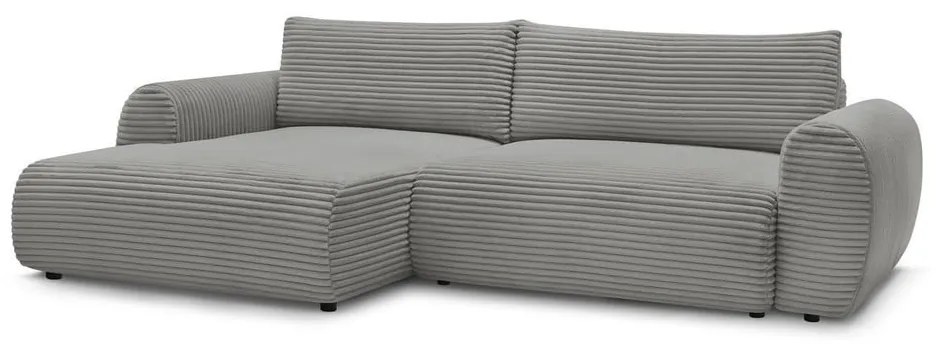 Tmavosivá menčestrová rozkladacia rohová pohovka (ľavý roh) Lucien – Bobochic Paris