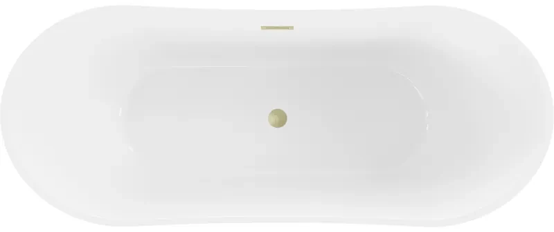 Mexen Celia, voľne stojaca vaňa 170 x 75 cm, biela, zlatý matný prepad, 52331707500-55