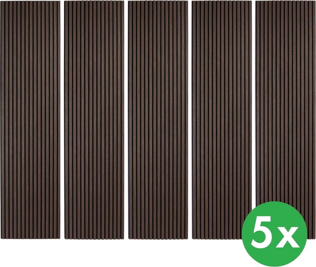 Drevený akustický panel, 2400 x 600 mm, B2BP011, balenie 5 ks, eukalyptus