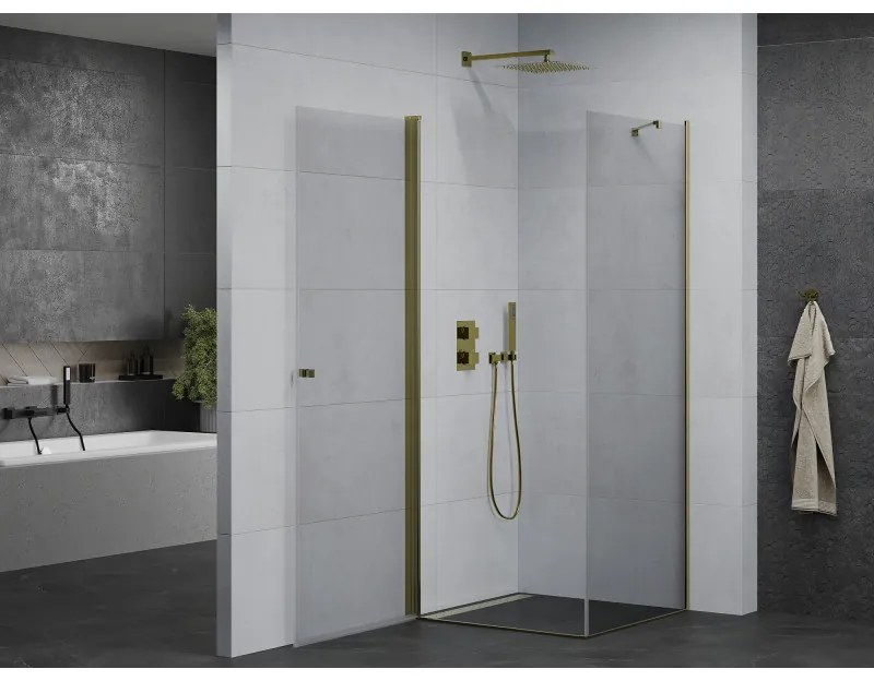 Mexen Pretoria sprchovací kút 90x90cm, číre sklo/zlatý profil, 852-090-090-50-00