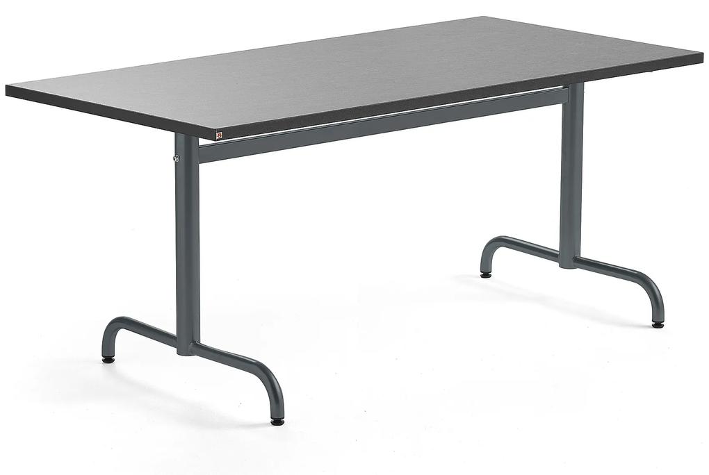 Stôl PLURAL, 1400x800x720 mm, linoleum - tmavošedá, antracit