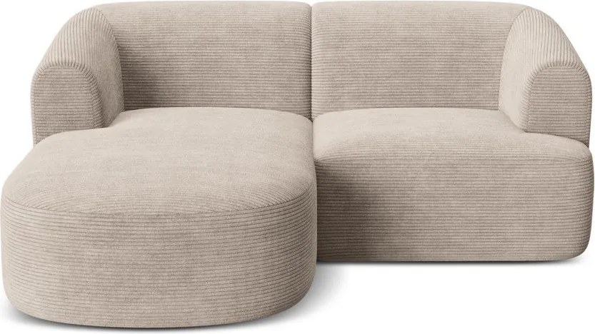 Svetlohnedá menčestrová rohová pohovka (ľavý roh/s leňoškou) Campi – Cosmopolitan Design