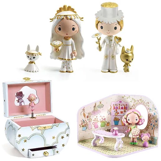Balíček Tinyly - Hracia skrinka Tinyly - Elfe + Rosalie kvetinárka + Marguerite & Léopold