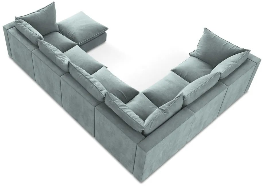 Modrá rohová pohovka (ľavý roh/do tvaru "U") Manao – Makamii