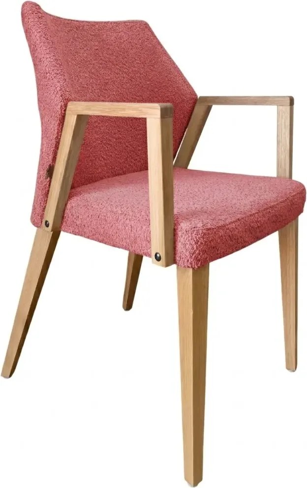 Čalúnené polo-kreslo ZORA s dubovými nohami a podrúčkami, 56x60x87 cm Catch-Me16