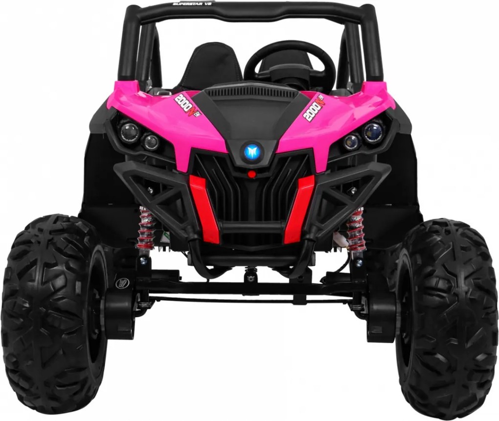 Ramiz Detský kočík SuperStar ružový + pohon 4x4 + diaľkové ovládanie + batožinový priestor + MP3 LED + zámok dverí