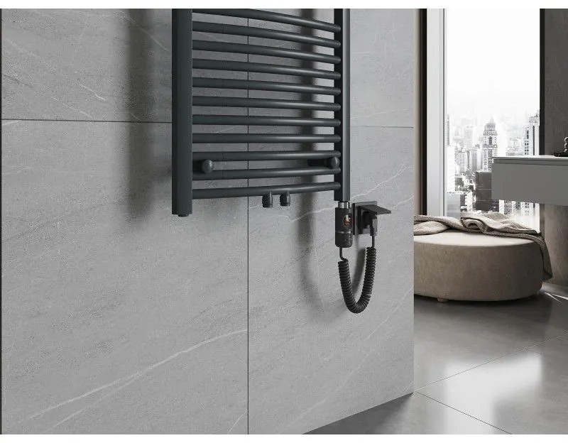 Mexen Ares, elektrické vykurovacie teleso 1800x500 mm + vykurovacia tyč 900 W, antracitová, W102-1800-500-2900-66