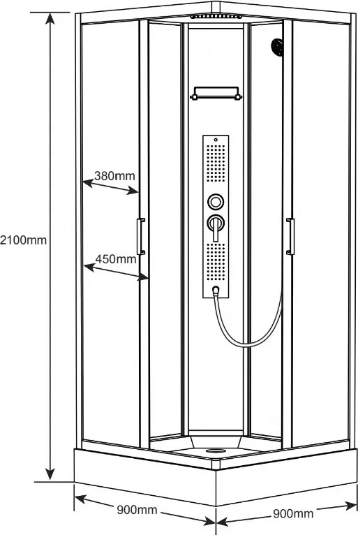 BPS-koupelny Hydromasážny box WSH312B 90x90