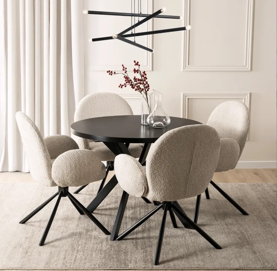 Rozkladací stôl LUKAS 100-250 cm čierny
