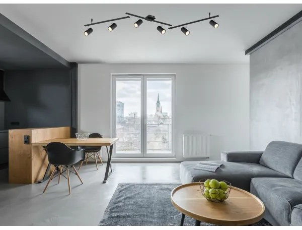 Globo 57910-6B - Bodové svietidlo ROBBY 6xGU10/35W/230V čierna