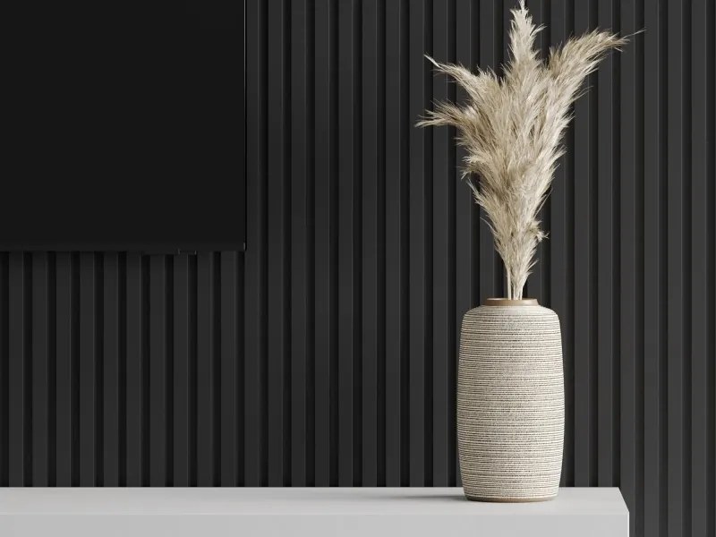 Mexen Lam-F, akustické stenové lamely 275 × 31,5 cm, filc 6 mm, čierna matná, S105-275317-2812-053