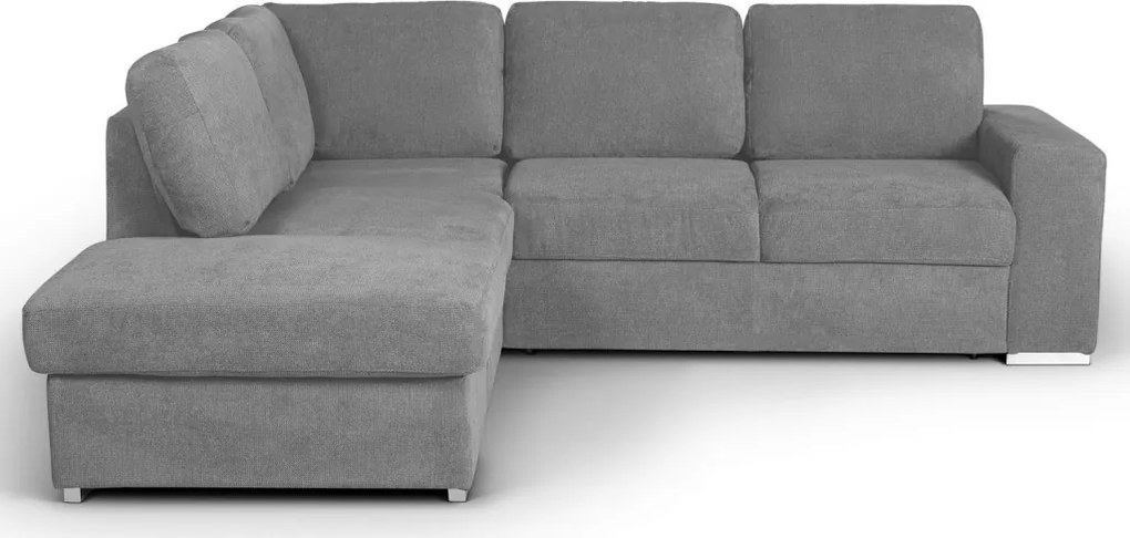 Rohová sedacia súprava Eddi, stredne šedá látka, ľavý roh