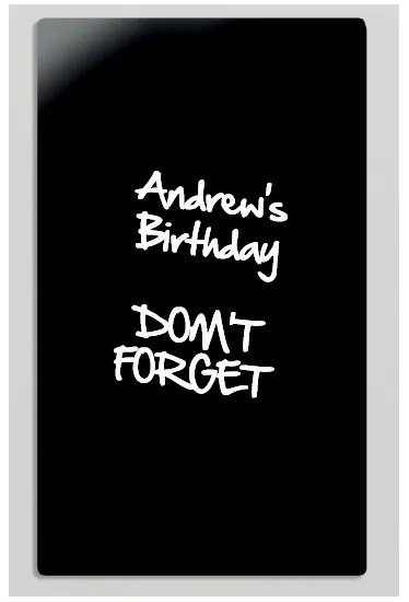 Sklenená magnetická tabuľa na stenu, 780 x 480 mm, čierna