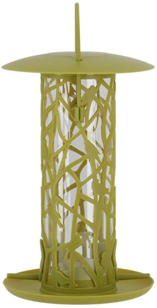 Závesné kŕmidlo pre vtáky Silo, 23x16 cm, plast, zelená