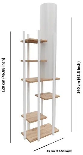 Stojacia lampa s poličkami VOGUE 1xE27/40W/230V 160 cm biela