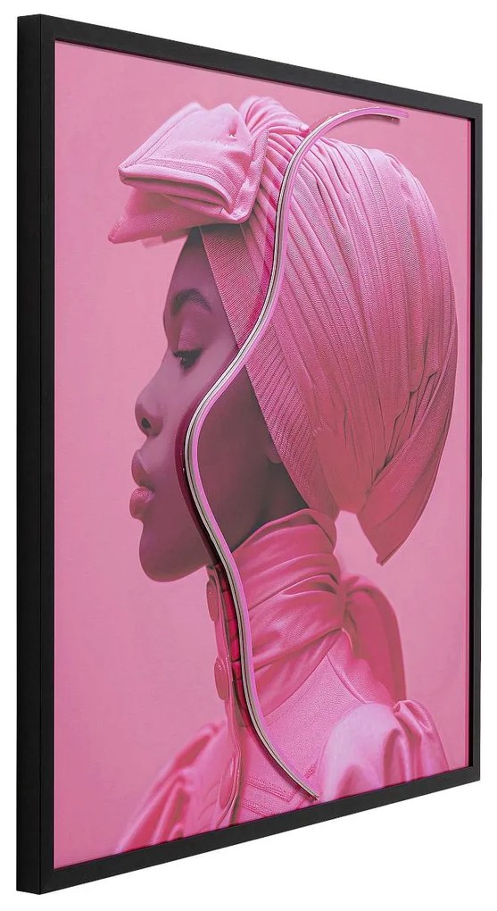 Pink Woman LED obraz  ružový 80x80 cm