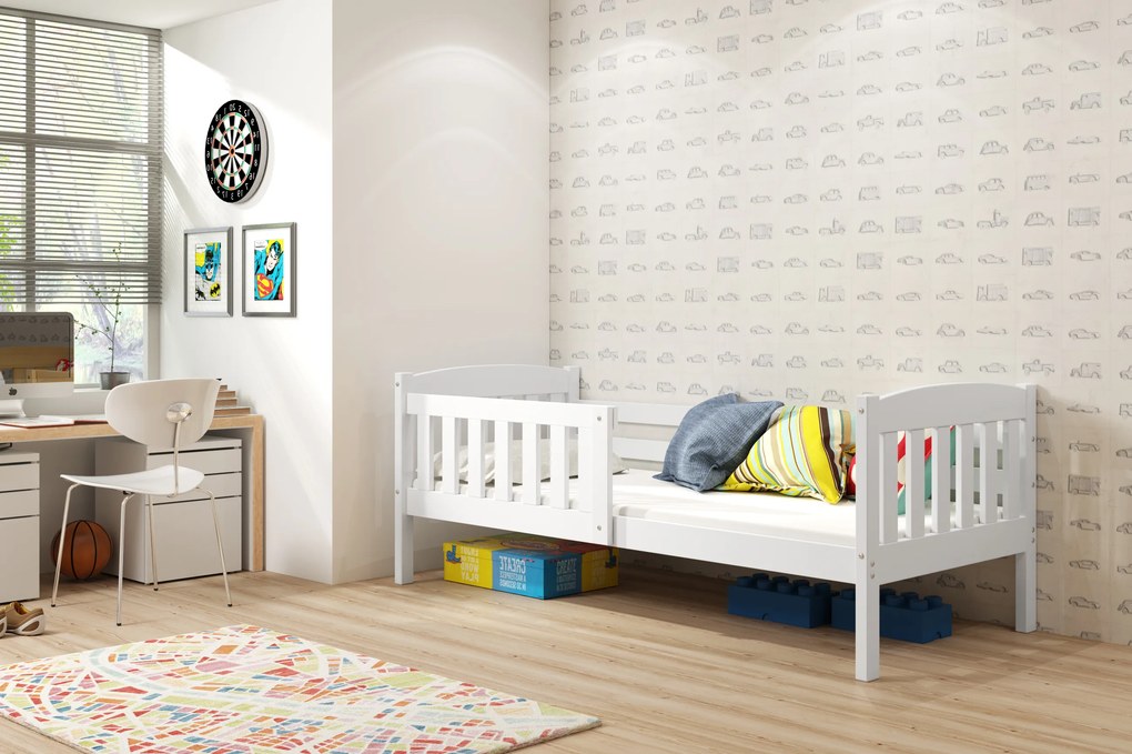 Interbeds Jednolôžková posteľ Kubus1 pre teenagerov 160x80 s matracom - biela