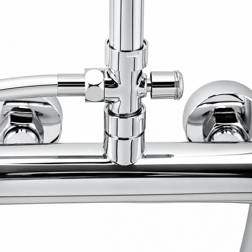 Erga Dubaj, sprchový set s batériou a hlavovou sprchou 23 cm, chrómová, ERG-YKA-BP.DUBAJ23-CHR