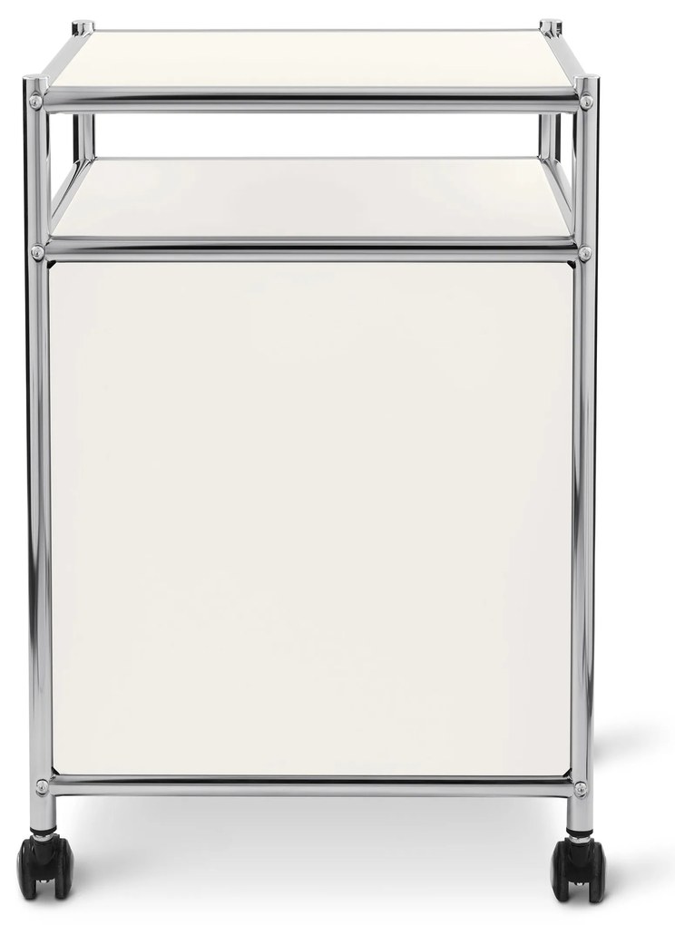 Kovový kontajner na kolieskach »CN3« s výklopnou doskou, biely