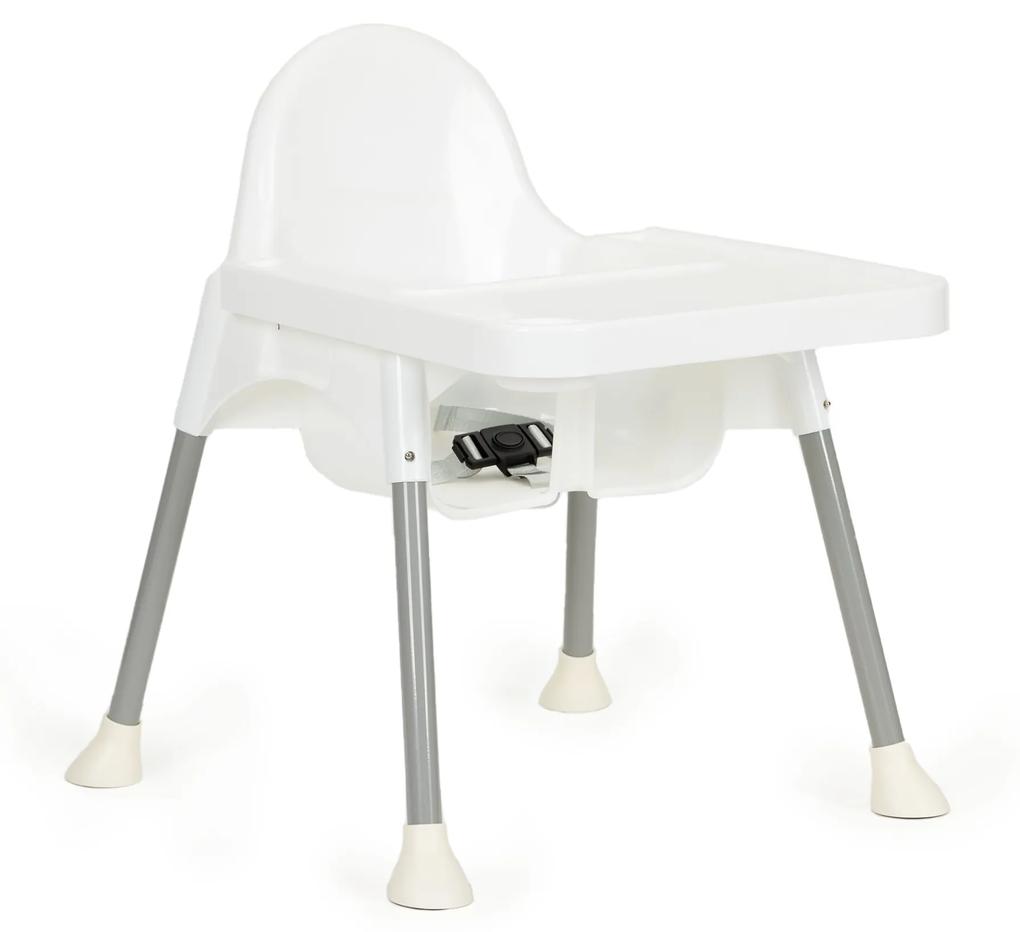 EcoToys Detská stolička na kŕmenie 2v1, biela