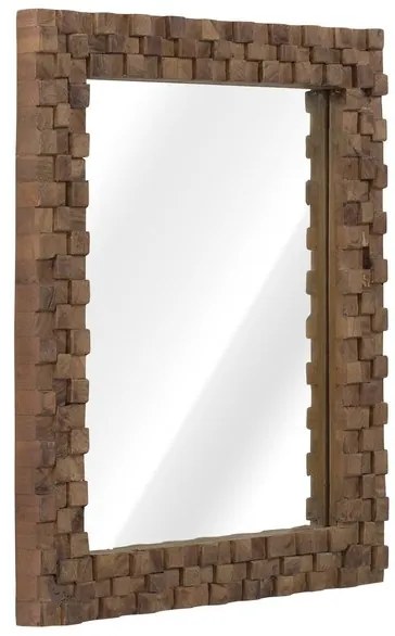 Dizajnové nástenné zrkadlo s dreveným rámom Sakari akácia mango 75cm