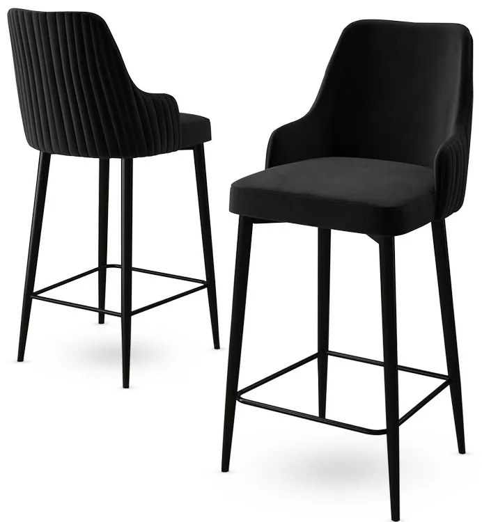 Sada barových stoličiek Enox Black, 2 ks