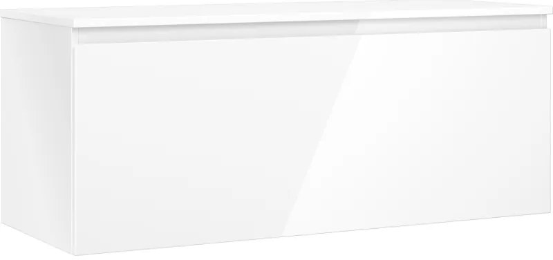 Mexen Orio, kúpeľňová skrinka 120 cm s hornou časťou, 1 zásuvka, biela lesklá, 91A10-12047-1-BFC00