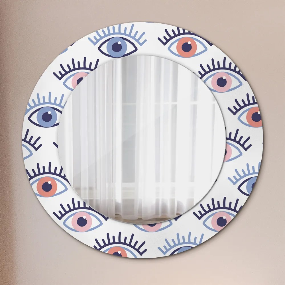 Okrúhle ozdobné zrkadlo Štýl moderných očí fi 50 cm