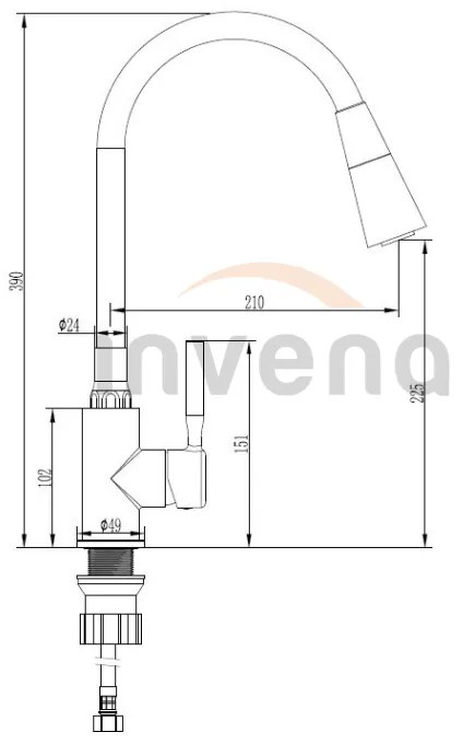 Invena Pogo, vysoká drezová batéria 2-funkčná, biela-chróm, INV-BZ-80-L02-L