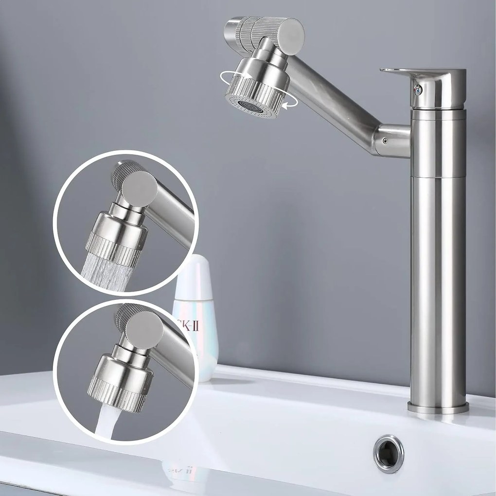 Umývadlová batéria batéria REA PACO INOX vysoká, nikel brúsený