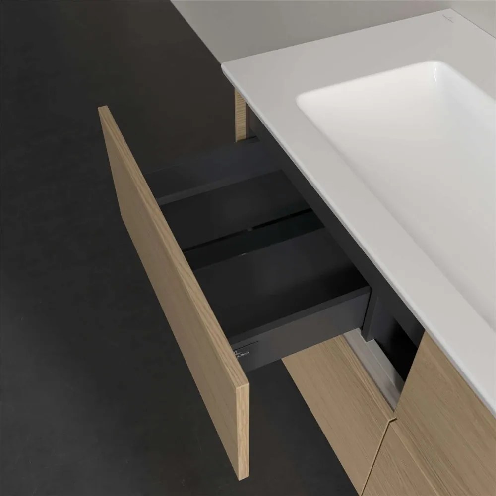 VILLEROY &amp; BOCH Collaro závesná skrinka pod umývadlo, 4 zásuvky, s LED osvetlením, 1161 x 480 x 610 mm, Nordic Oak, C146B0VJ