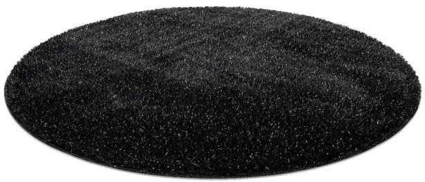 Kúpeľňový koberček SYNERGY glamour / lurex, čierny kruh