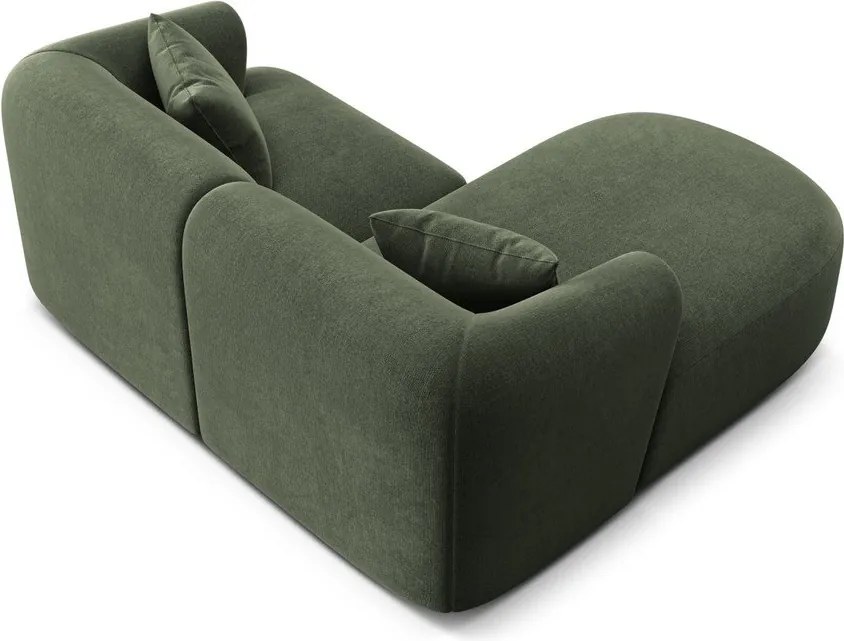 Zelená zamatová rohová pohovka (ľavý roh/s leňoškou) Campi – Cosmopolitan Design