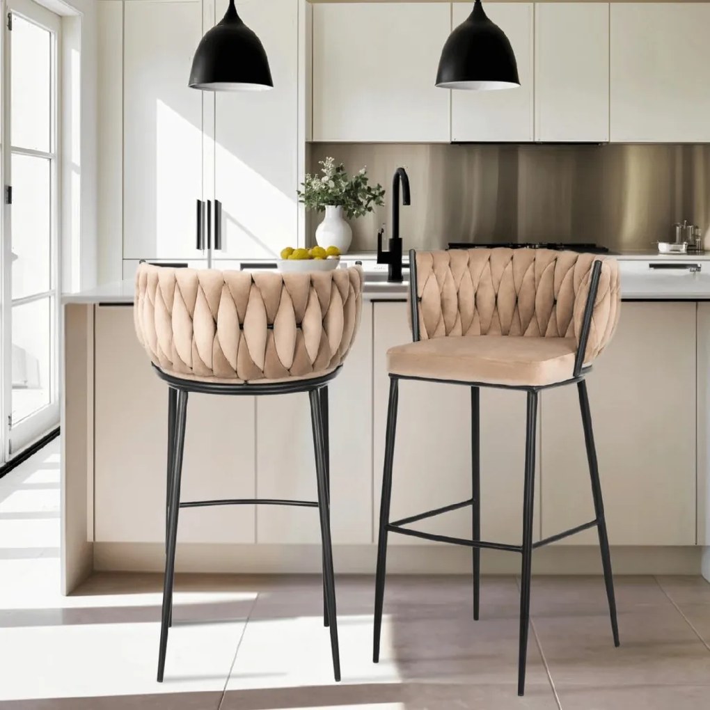 PROXIMA.store - Luxusná barová stolička FLORES FARBA: ružová, FARBA NÔH: zlatá