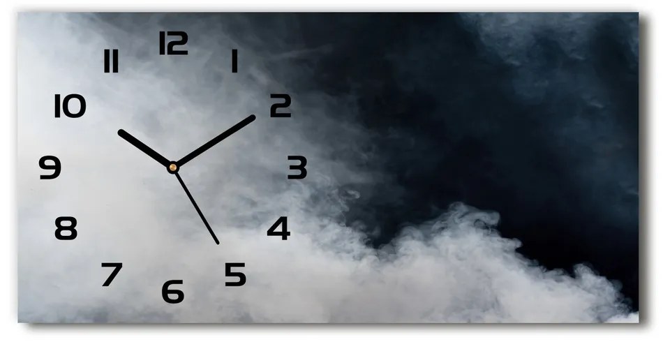 Vodorovné Moderné sklenené hodiny na stenu Biely dym pl_zsp_60x30_f_31357188