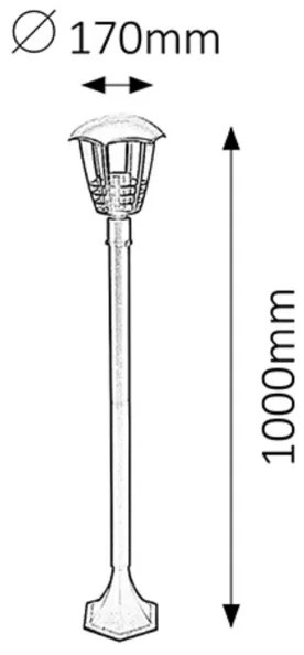 Rabalux 8568 - Vonkajšia lampa MARSEILLE 1xE27/60W/230V IP44 1 m