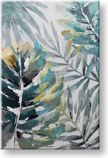 Maľovaný obraz na stenu LISTY 60x90 cm