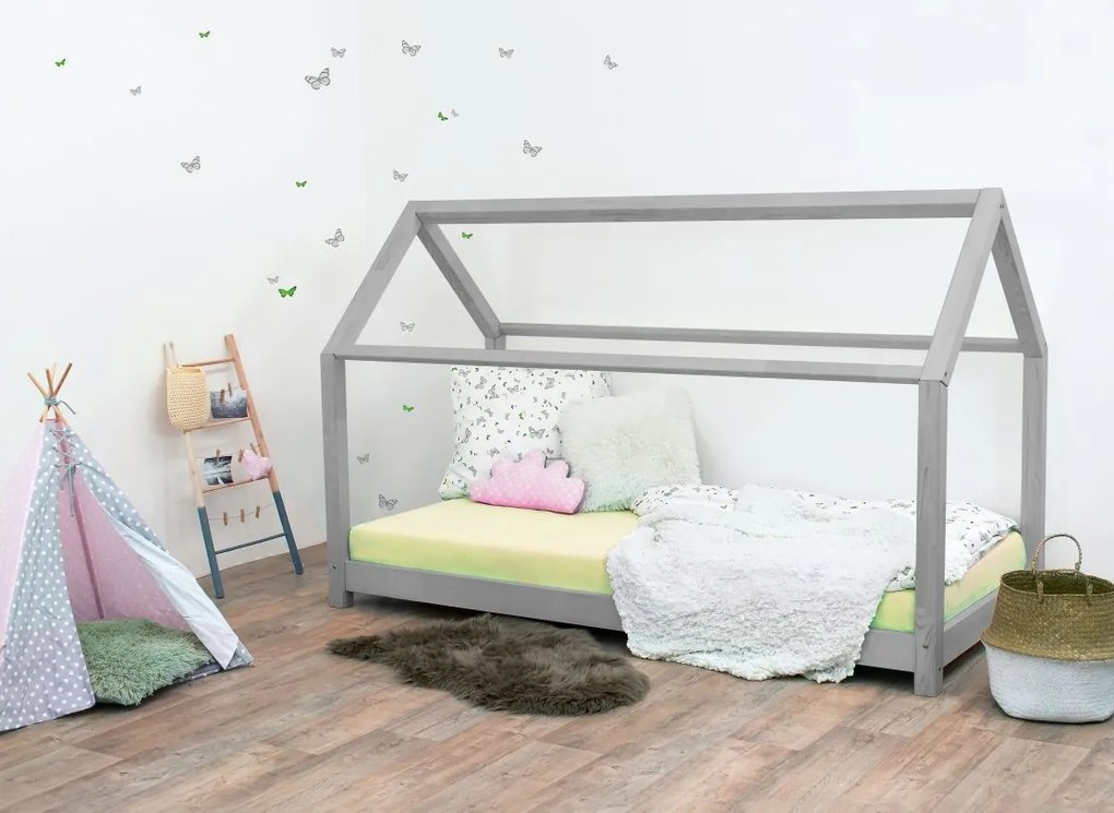 MAXMAX Detská Domčekové posteľ z masívu 180x80 cm TEREZA