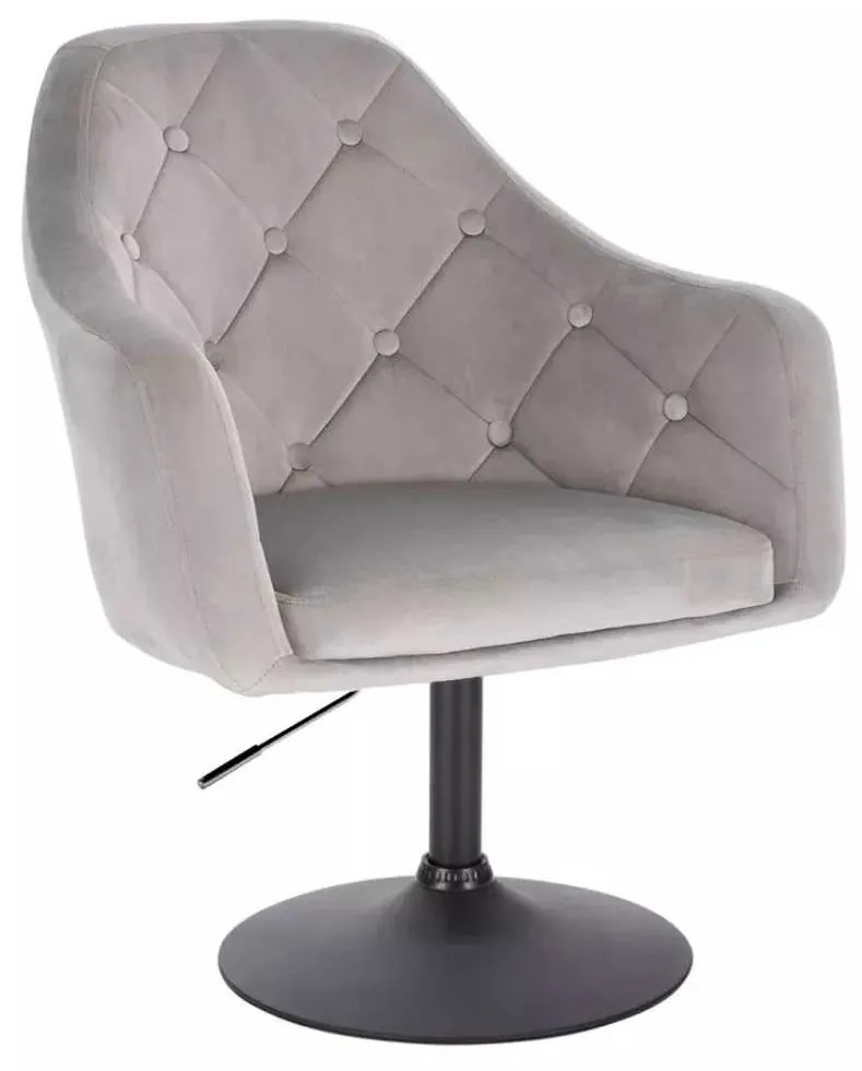 LuxuryForm DESIGN Kreslo ANDORA VELUR na čiernom tanieri - svetlosivé