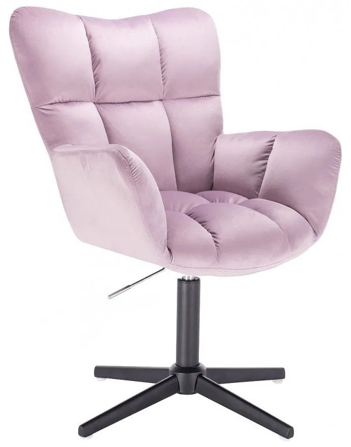 LuxuryForm DESIGN Otočné kreslo AURORA VELUR na čiernom kríži - levanduľa