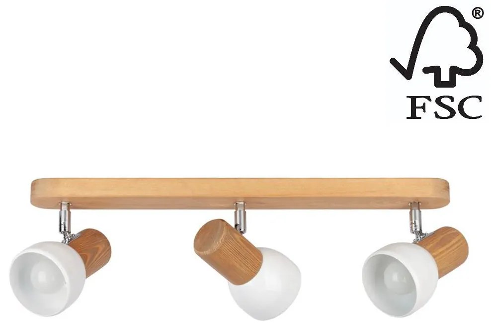 Spot-Light DO2225351 - Stropné bodové svietidlo NEL 3xE27/15W/230V borovica SP0922